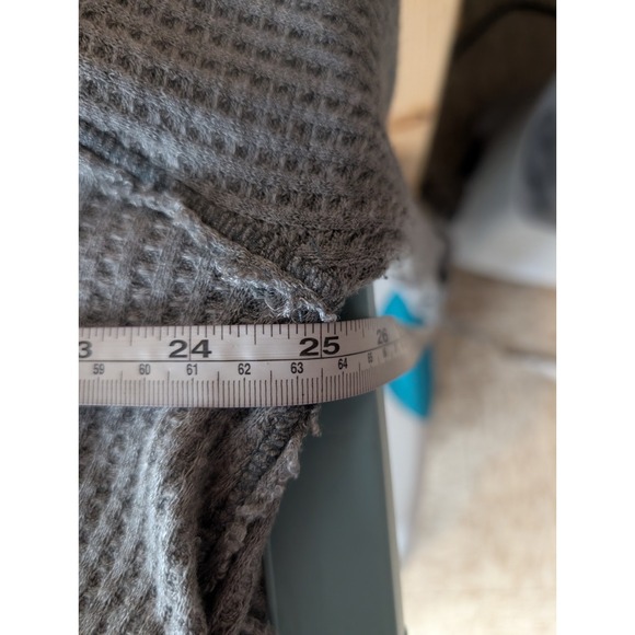We The Free Laguna Thermal Waffle Knit Tunic Large Gray Boho Lounge Grunge - Picture 9 of 10